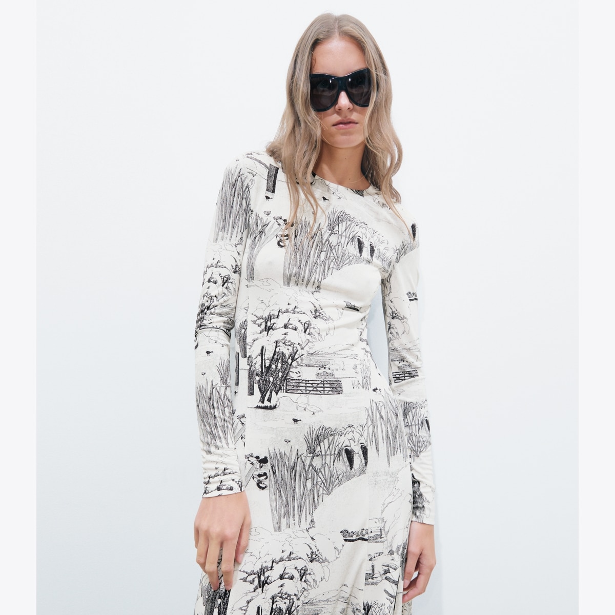PRINTED VISCOSE JERSEY DRESS - thumbnail 5
