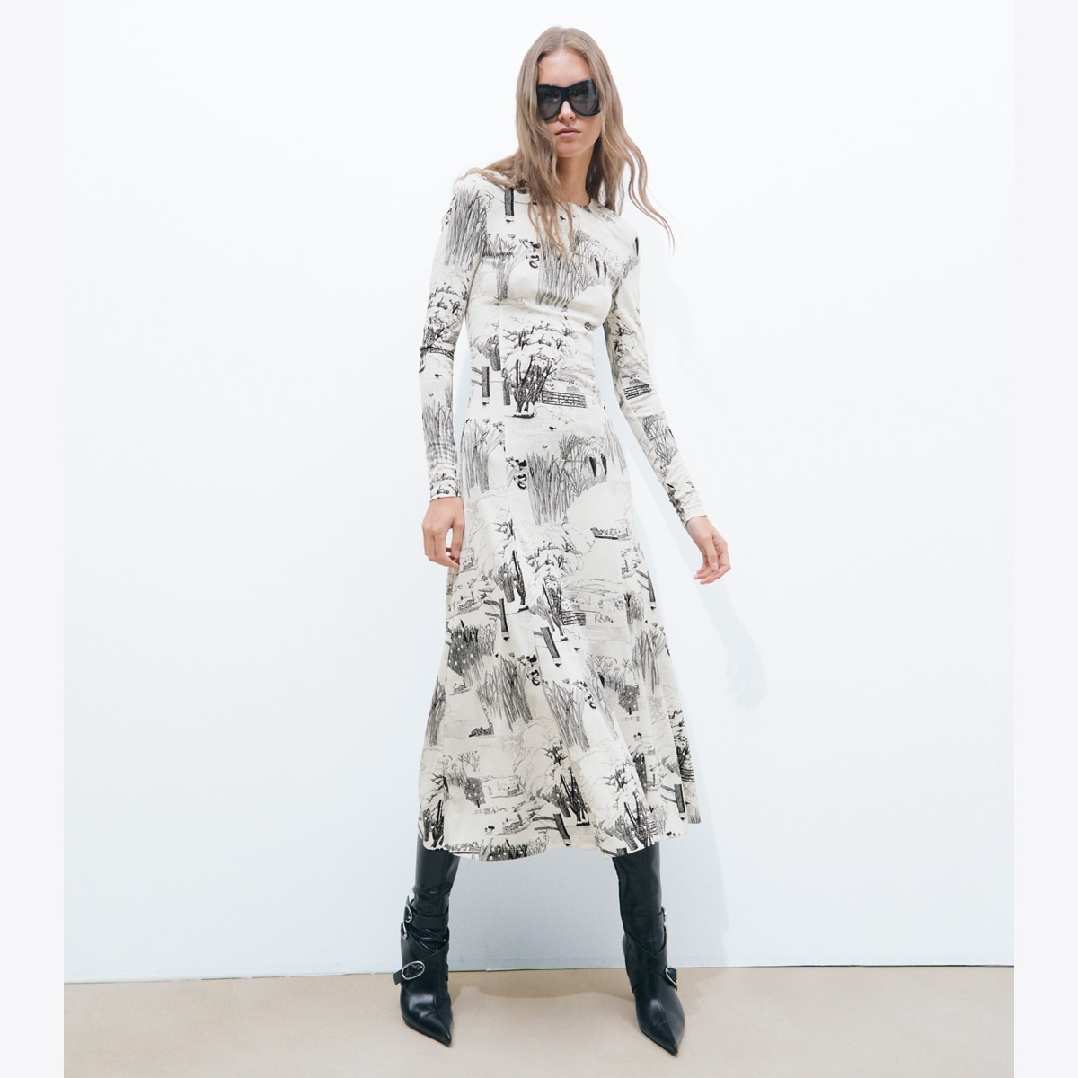 PRINTED VISCOSE JERSEY DRESS - thumbnail 2