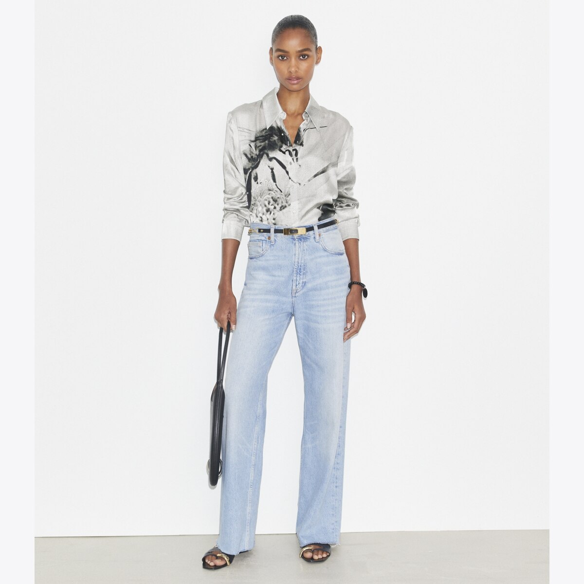 Printed Viscose Shirt: Women's Designer Tops | Tory Burch