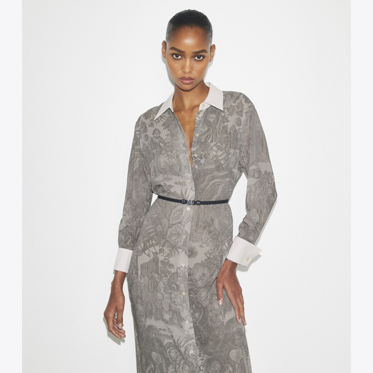 Printed Viscose Shirtdress: Women's Designer Dresses | Tory