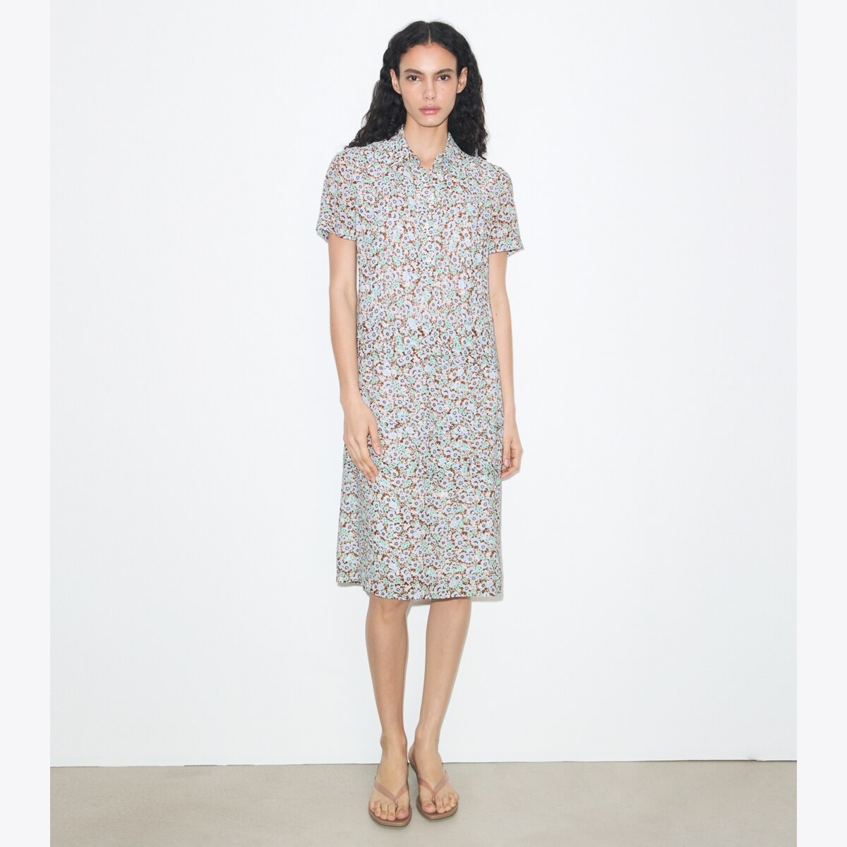 PRINTED VISCOSE SHIRTDRESS - thumbnail 2