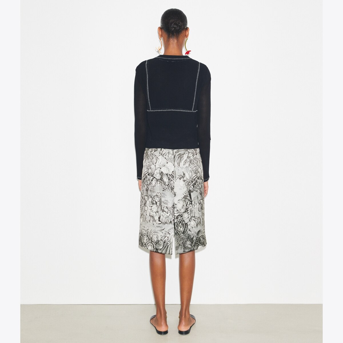 スカート TORY BURCH BROWN VISCOSE SKIRT T Monogram Pleated Viscose Skirt: Women's Designer Bottoms