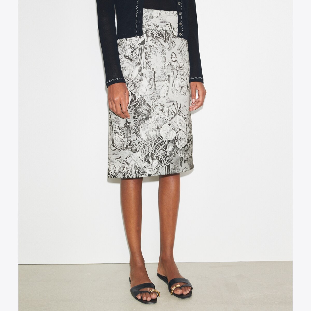 Printed Viscose Skirt: Women's Clothing | Bottoms | Tory