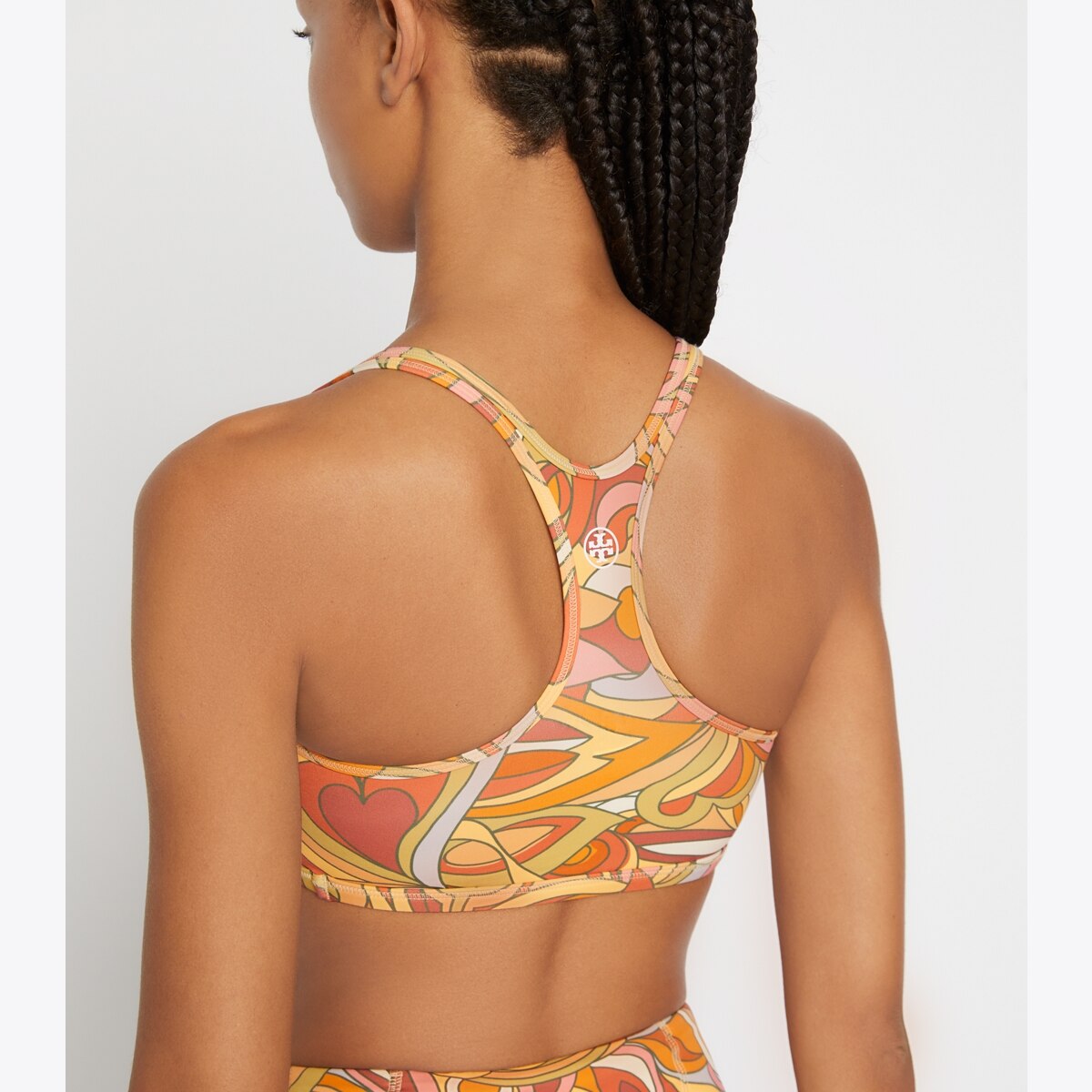 【Tory Sport】 Racerbackスポーツブラ Printed Weightless Racerback Bra: Women's Designer Sports