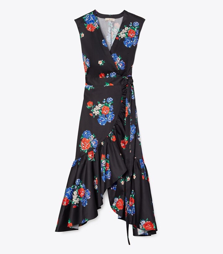 tory burch printed wrap dress