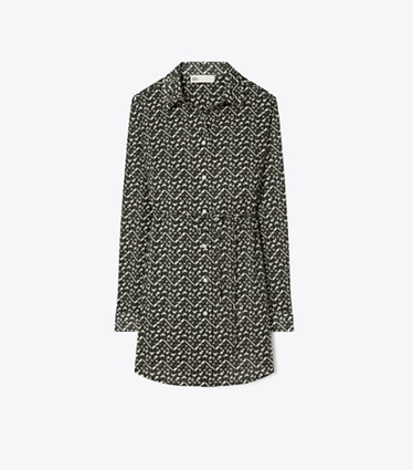 Tory Burch designer coverups Prismatic T Monogram Brigitte Tunic in Black Prismatic T Monogram Small front
