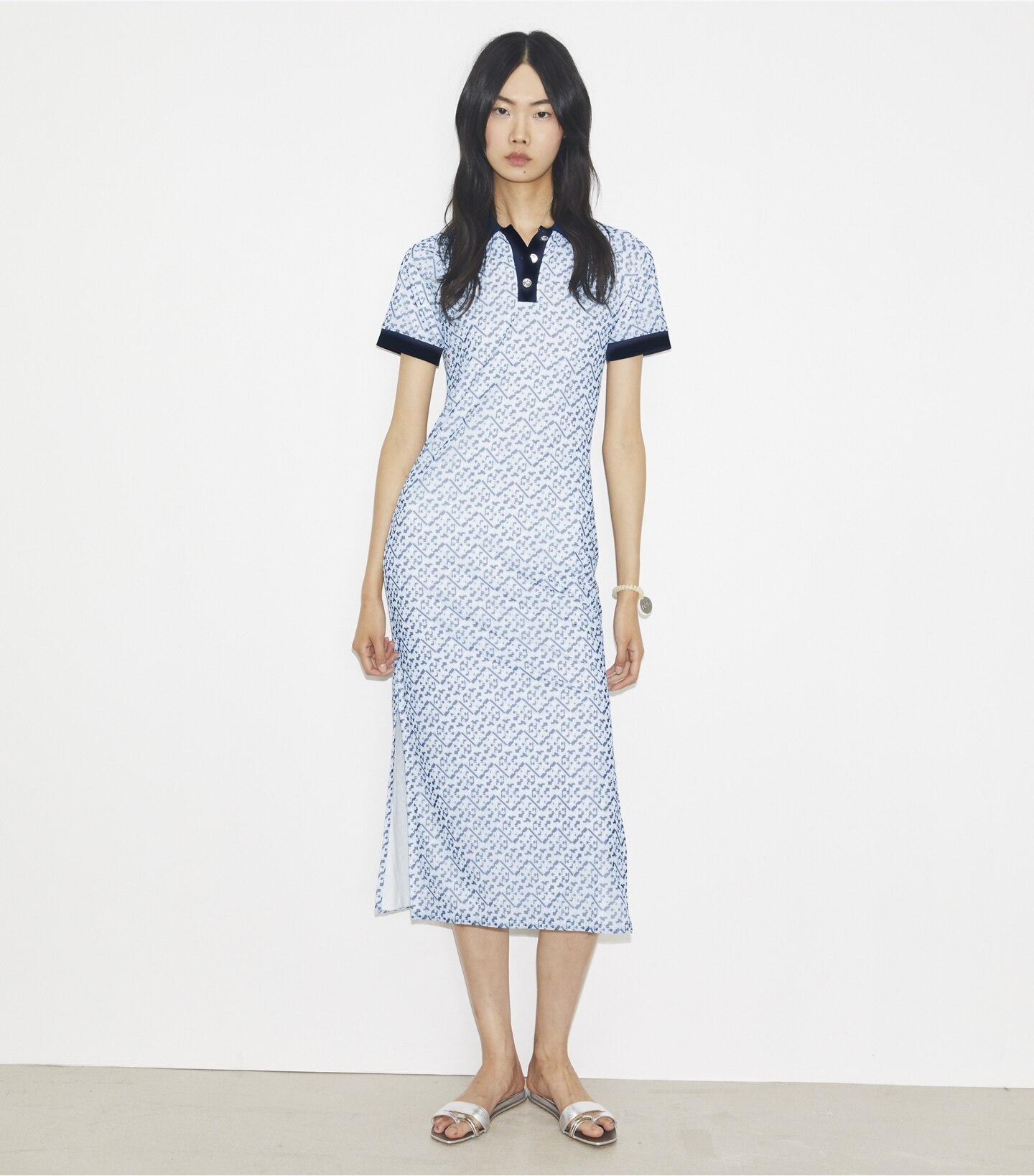 Tory Burch T Monogram Pointelle Pleated Dress | The Summit