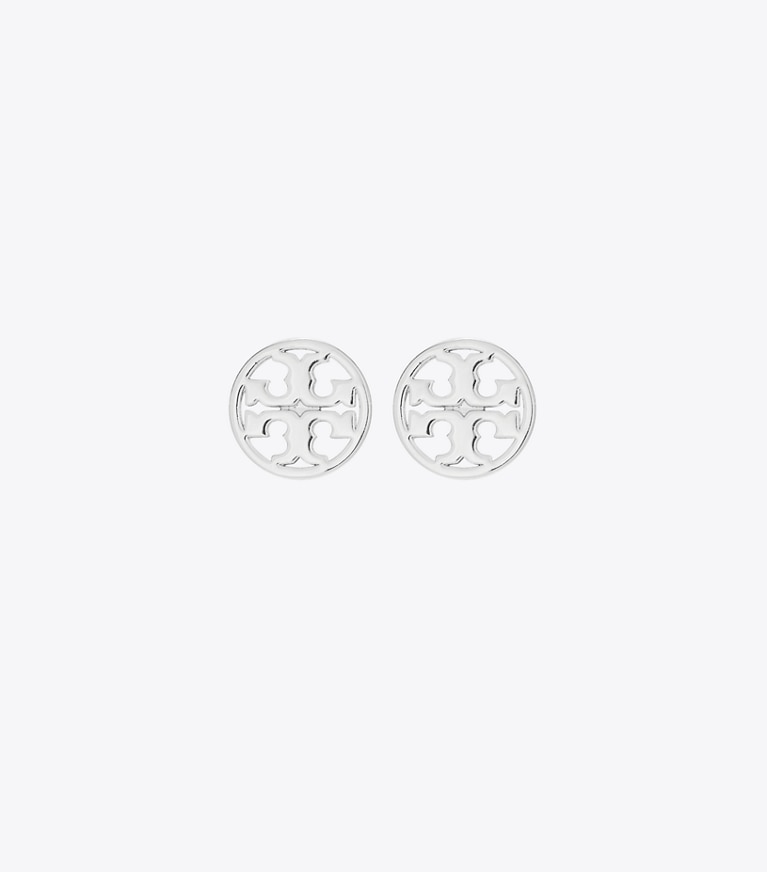 Tory Burch designer boucles d'oreilles Puces d’oreilles Icon in Tory Silver front