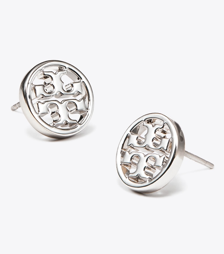 Tory Burch designer boucles d'oreilles Puces d’oreilles Miller in Tory Silver informations