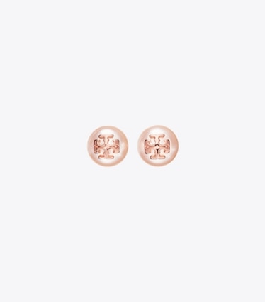 Tory Burch designer boucles d'oreilles Puces d’oreilles Moondance à perle in Rose/Rose Gold front