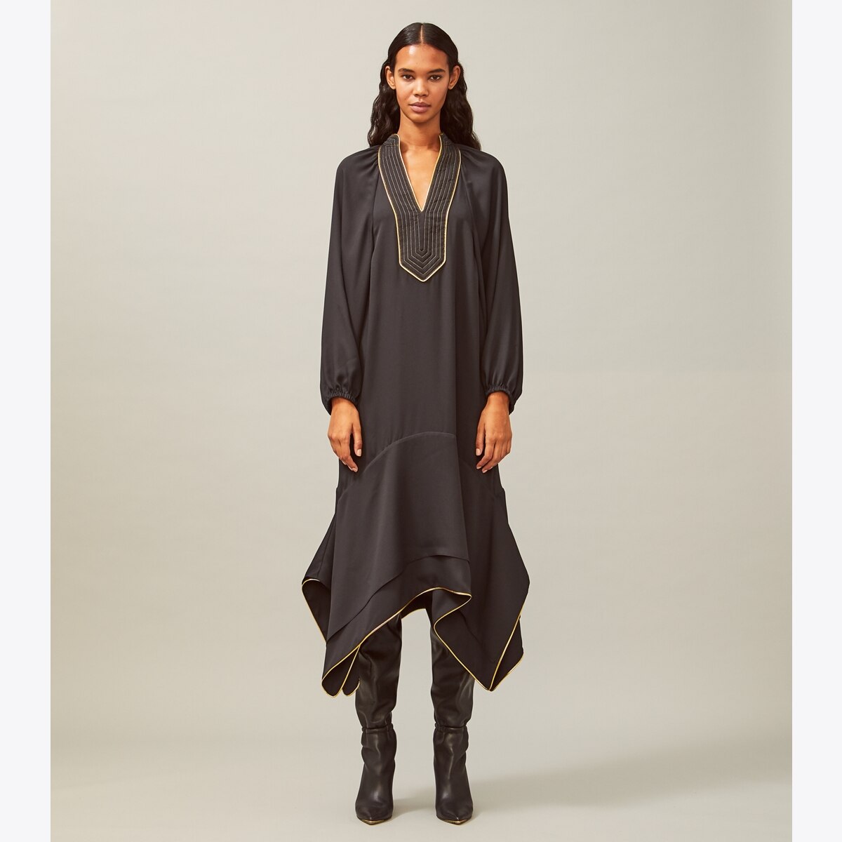 Puffed-Sleeve Tunic Dress: Women's Designer Dresses | Tory Burch