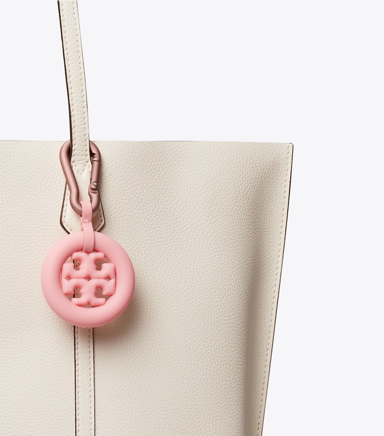 Tory Burch designer bag charms & key rings Puffed Up Logo Key Ring in Morganite detail