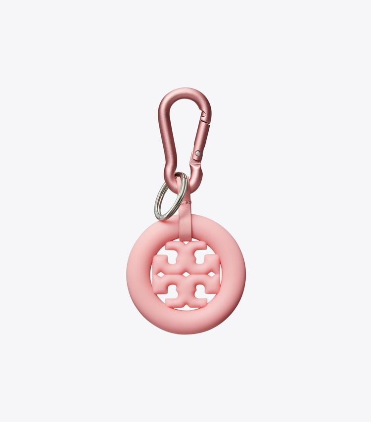 Tory Burch designer bag charms & key rings Puffed Up Logo Key Ring in Morganite front