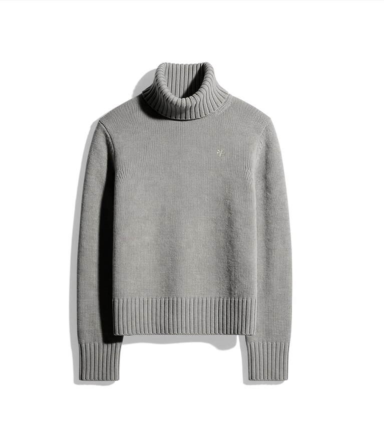 Tory Burch designer sweaters Pull à col roulé en cachemire in Smoky Gray Melange additional