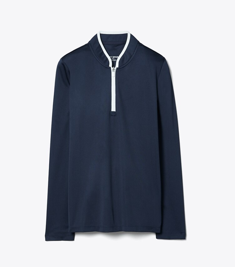 Tory Sport designer hauts Pull à demi-zip performance in Tory Navy/Snow White front