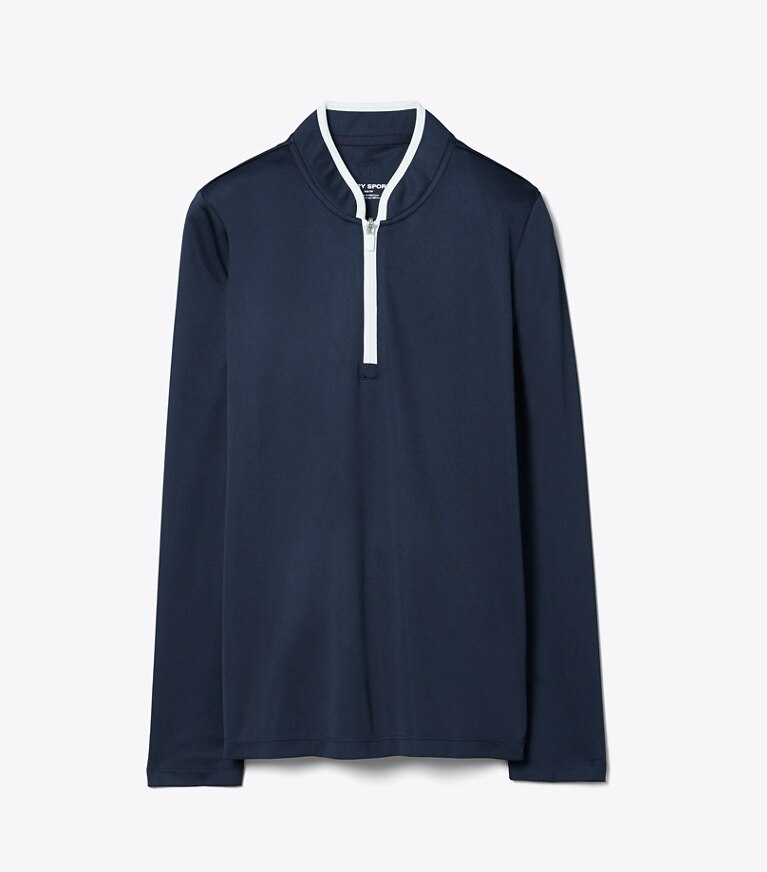 Tory Sport designer hauts Pull à demi-zip performance in Tory Navy/Snow White front
