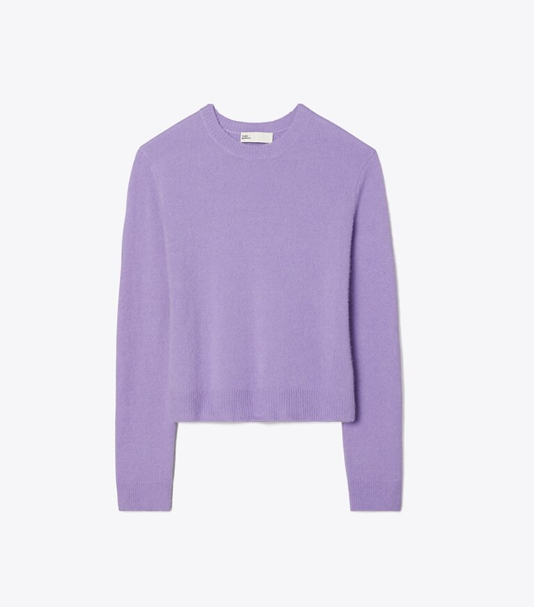 Tory Burch designer sweaters Pull en cachemire et soie in Crisp Lavender front