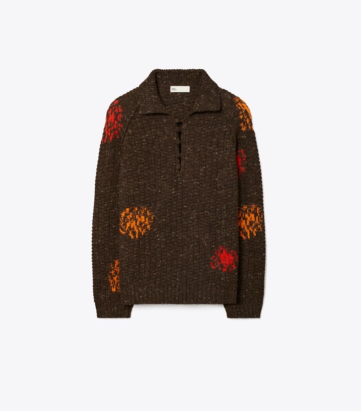 Tory Burch designer sweaters Pull en laine et alpaga in Brown front