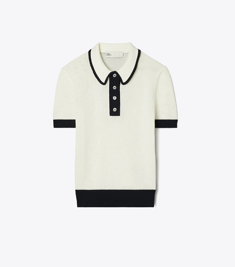 Tory Burch designer sweaters Pull en viscose maille pointelle in NEW IVORY front