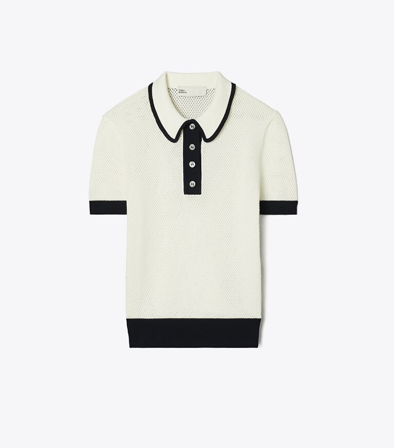 Tory Burch designer sweaters Pull en viscose maille pointelle in NEW IVORY front