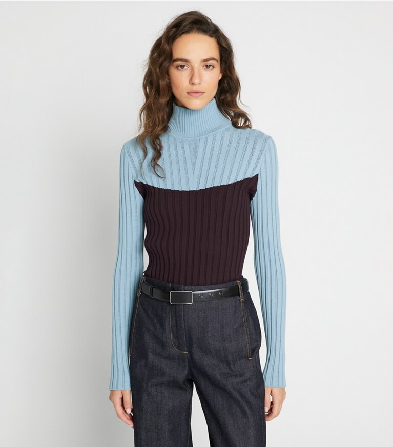Pull a col roule color block Femme Vetements Sweaters Tory Burch FR