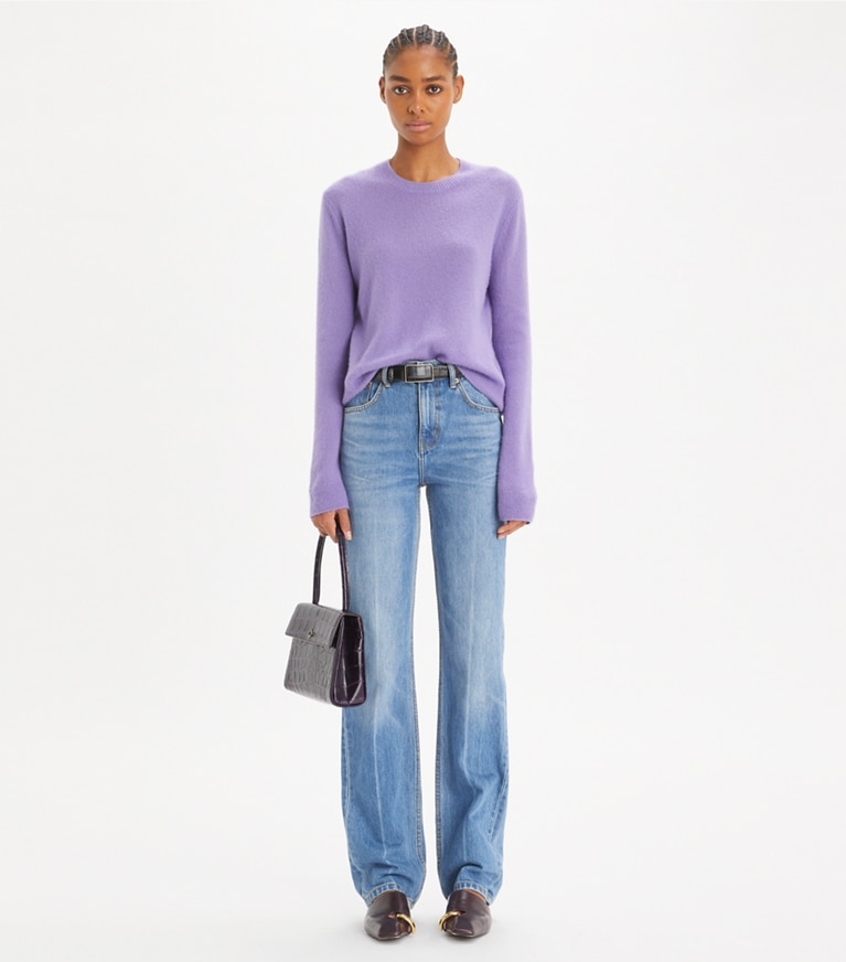 Tory Burch designer strickware Pullover aus Kaschmir und Seide in Crisp Lavender front