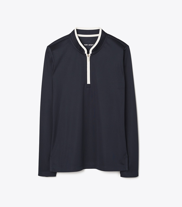 Tory Sport designer tops Pullover con mezza zip Performance in Tory Navy front