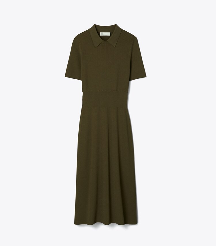 Tory Burch designer kleider Pulloverkleid aus Viskose in Dark Rich Earth front