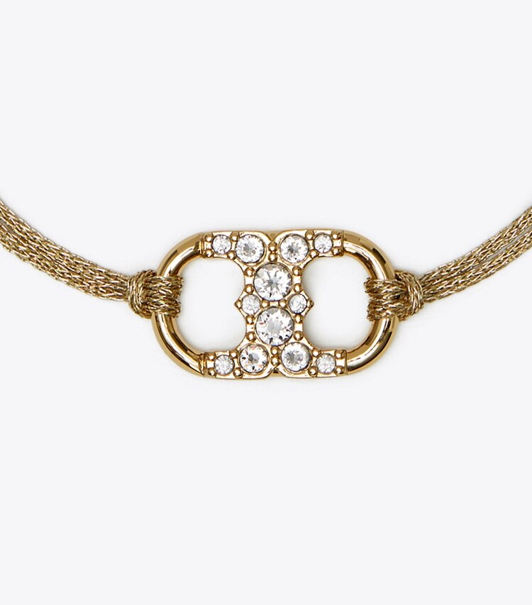 Tory Burch diseñador pulseras Pulsera con pavé Embrace Ambition en Tory Gold / Gold / Crystal detalle