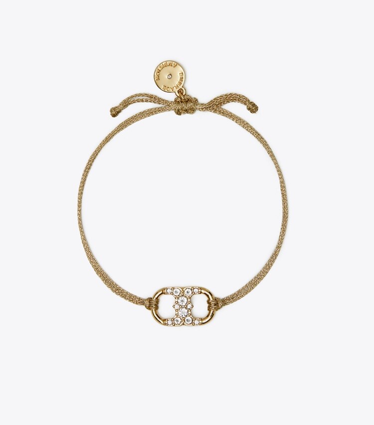Tory Burch diseñador pulseras Pulsera con pavé Embrace Ambition en Tory Gold / Gold / Crystal frente