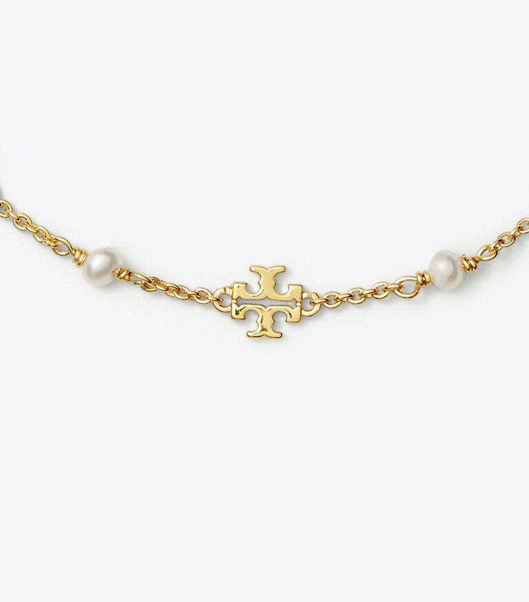 Tory Burch diseñador pulseras Pulsera con perlas Moondance en Tory Gold / Pearl detalle