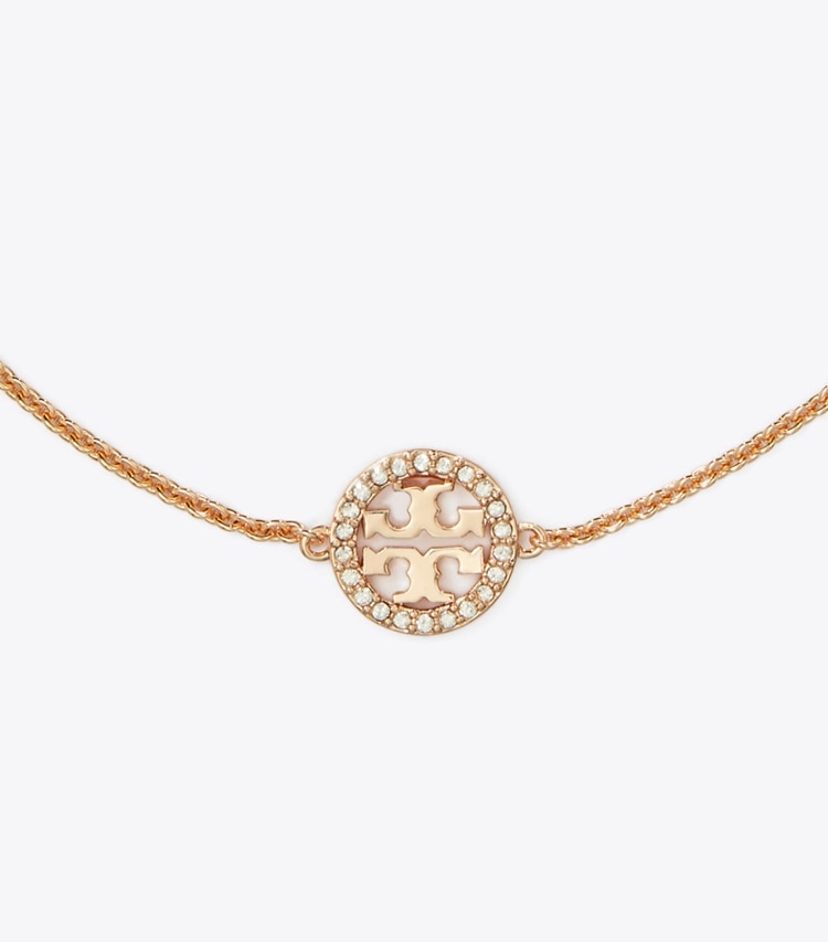 Tory Burch diseñador pulseras Pulsera de cadena Icon con pavé en Rose Gold / Crystal detalle