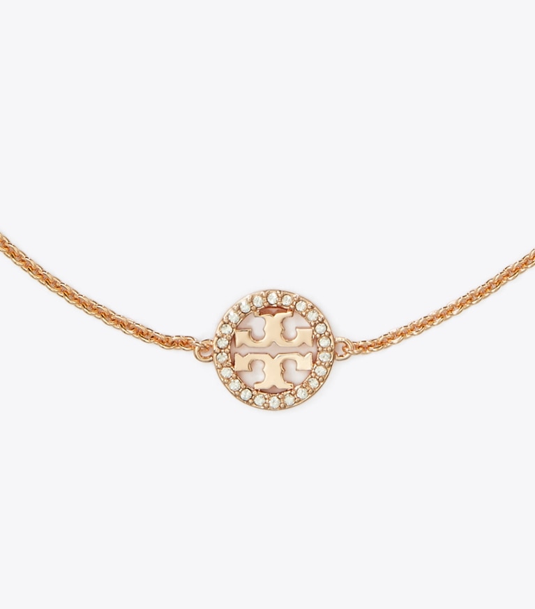 Tory Burch diseñador pulseras Pulsera de cadena Icon con pavé en Rose Gold / Crystal detalle