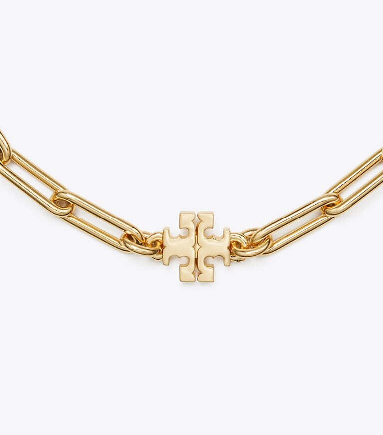 Tory Burch diseñador pulseras Pulsera de cadena Icon en Tory Gold detalle