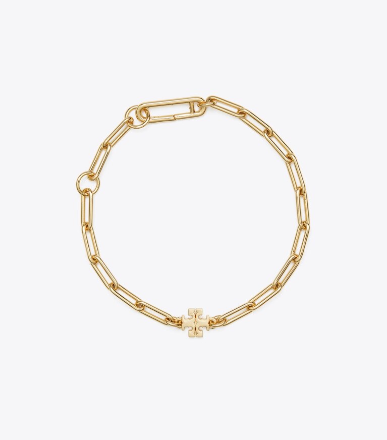 Tory Burch diseñador pulseras Pulsera de cadena Icon en Tory Gold frente