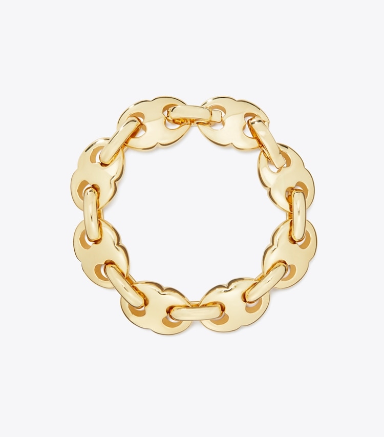 Tory Burch diseñador pulseras Pulsera de eslabones Gemini en Light Brass frontal