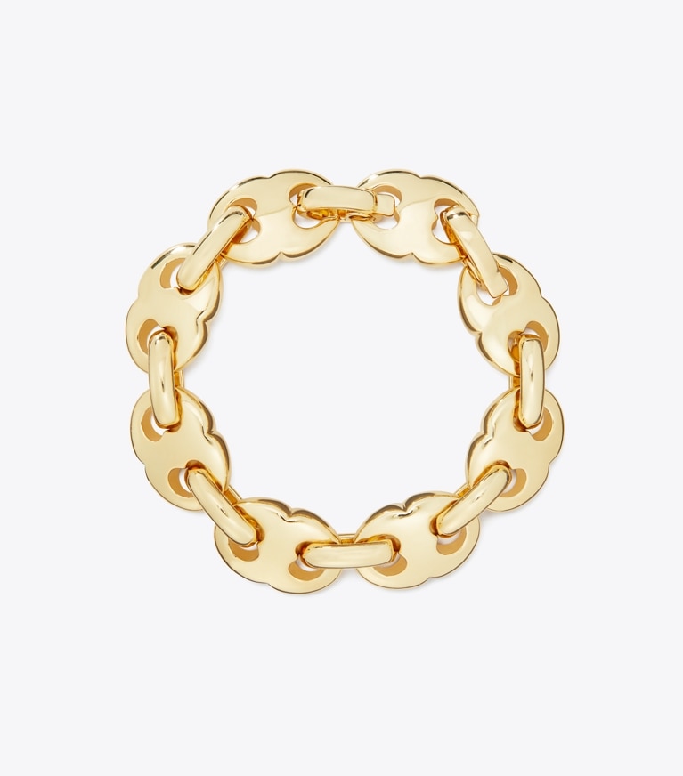 Tory Burch diseñador pulseras Pulsera de eslabones Gemini en Light Brass frontal