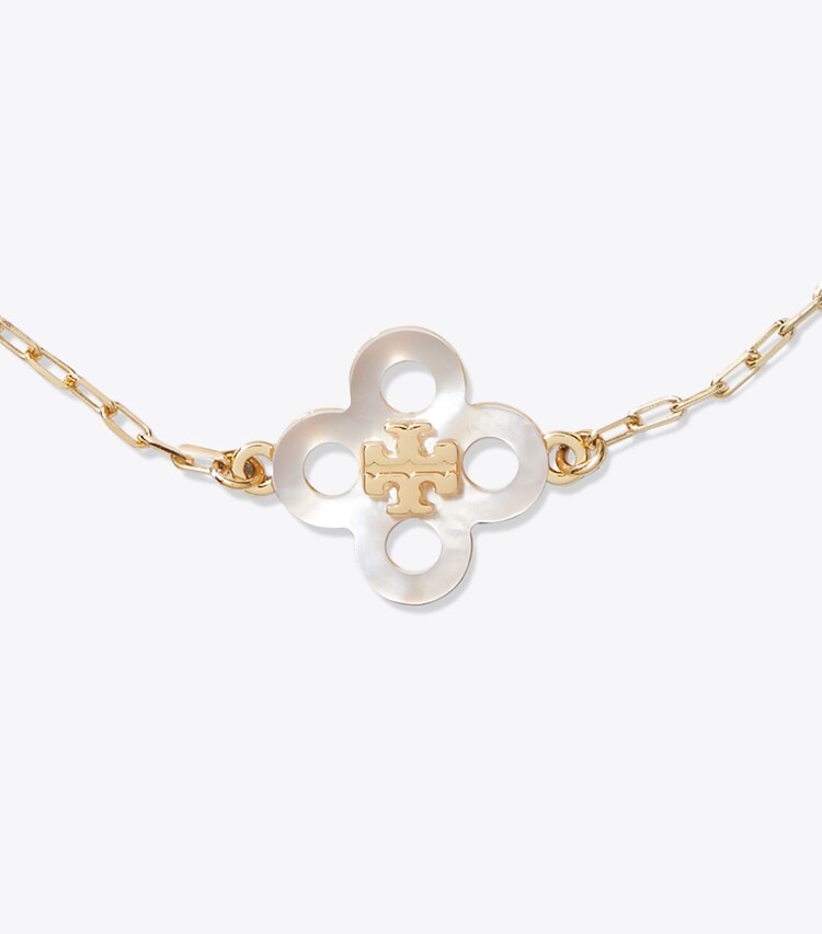 Tory Burch diseñador pulseras Pulsera delicada con pavé Forget Me Not en Tory Gold / Multi detalle