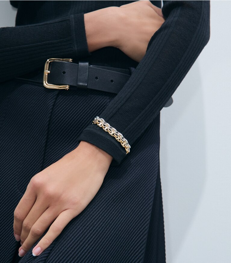 Tory Burch diseñador pulseras Pulsera delicada Gemini Link en Light Brass adicional en modelo