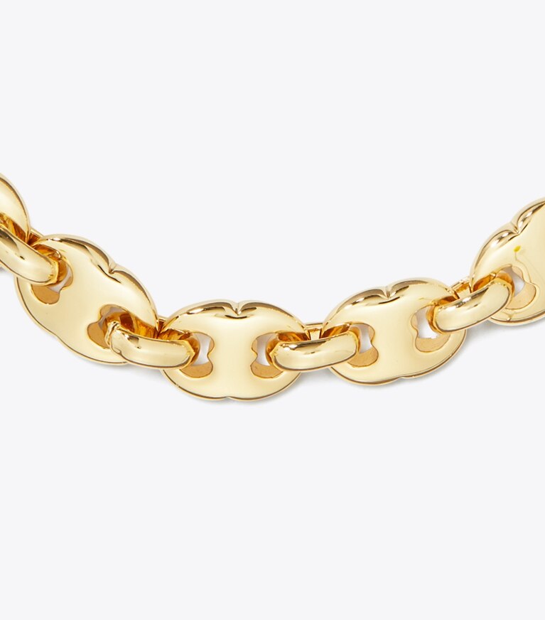 Tory Burch diseñador pulseras Pulsera delicada Gemini Link en Light Brass detalle