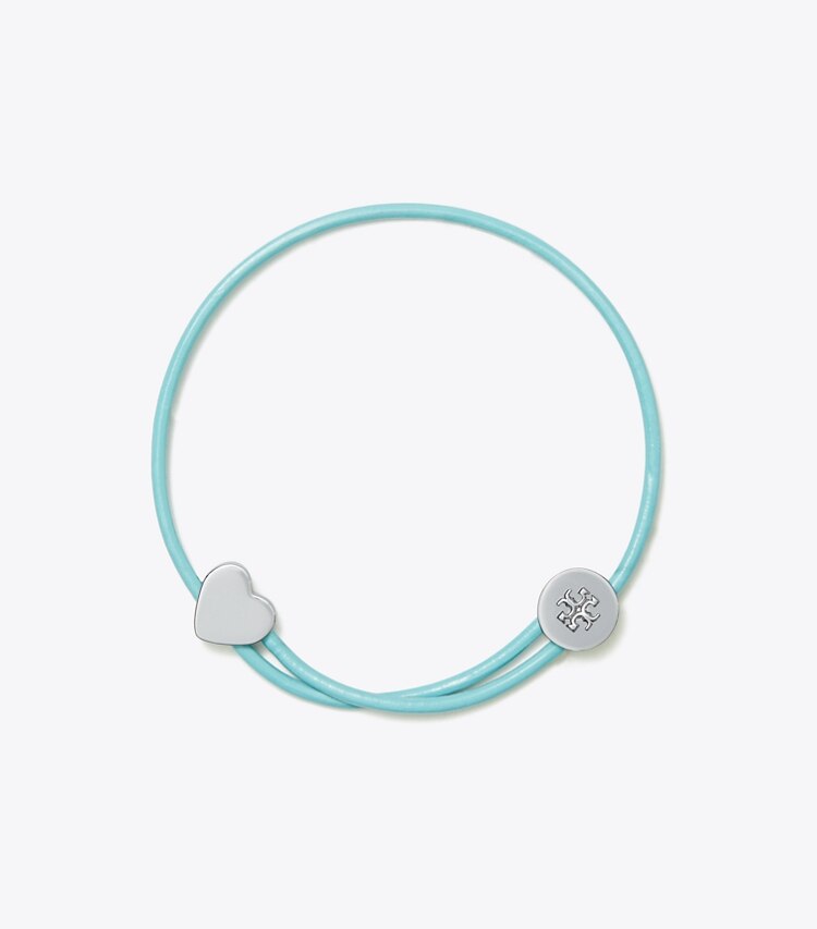 Tory Burch diseñador pulseras Pulsera deslizante Kira en Tory Silver / Light Blue frente