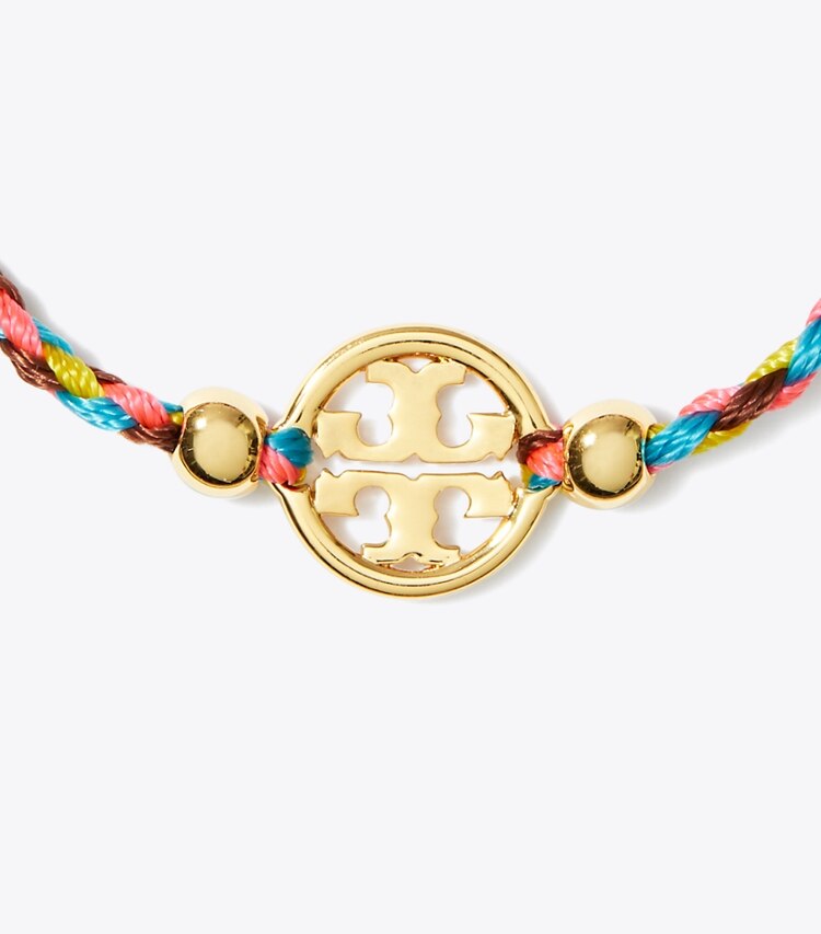 Tory Burch diseñador pulseras Pulsera deslizante Miller en Tory Gold / Pink Multi detalle