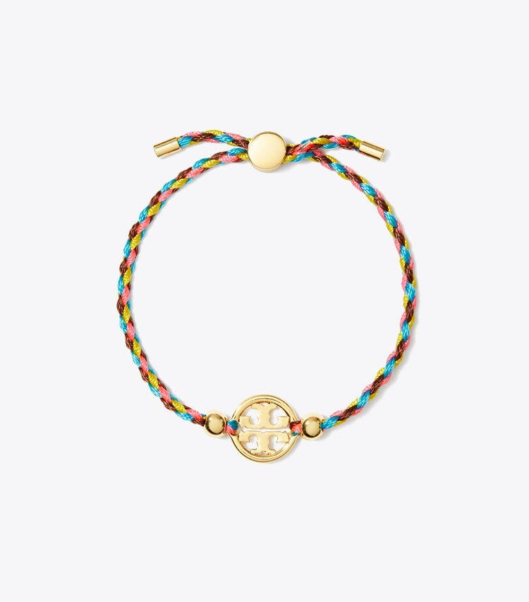 Tory Burch diseñador pulseras Pulsera deslizante Miller en Tory Gold / Pink Multi frontal