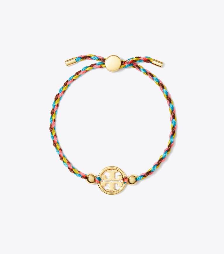 Tory Burch diseñador pulseras Pulsera deslizante Miller en Tory Gold / Pink Multi frontal