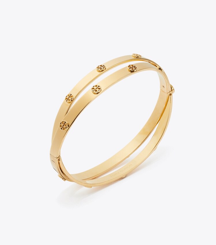 Tory Burch diseñador pulseras Pulsera doble Icon en Tory Gold detalle