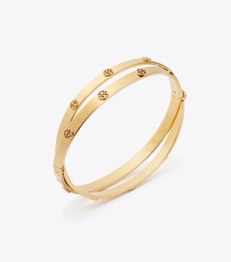 Tory Burch diseñador pulseras Pulsera doble Icon en Tory Gold detalle