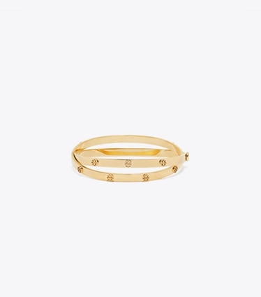 Tory Burch diseñador pulseras Pulsera doble Icon en Tory Gold frente