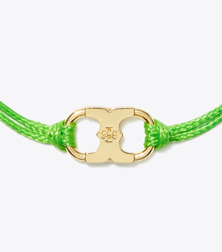 Tory Burch diseñador pulseras Pulsera Embrace Ambition en Tory Gold / Green detalle