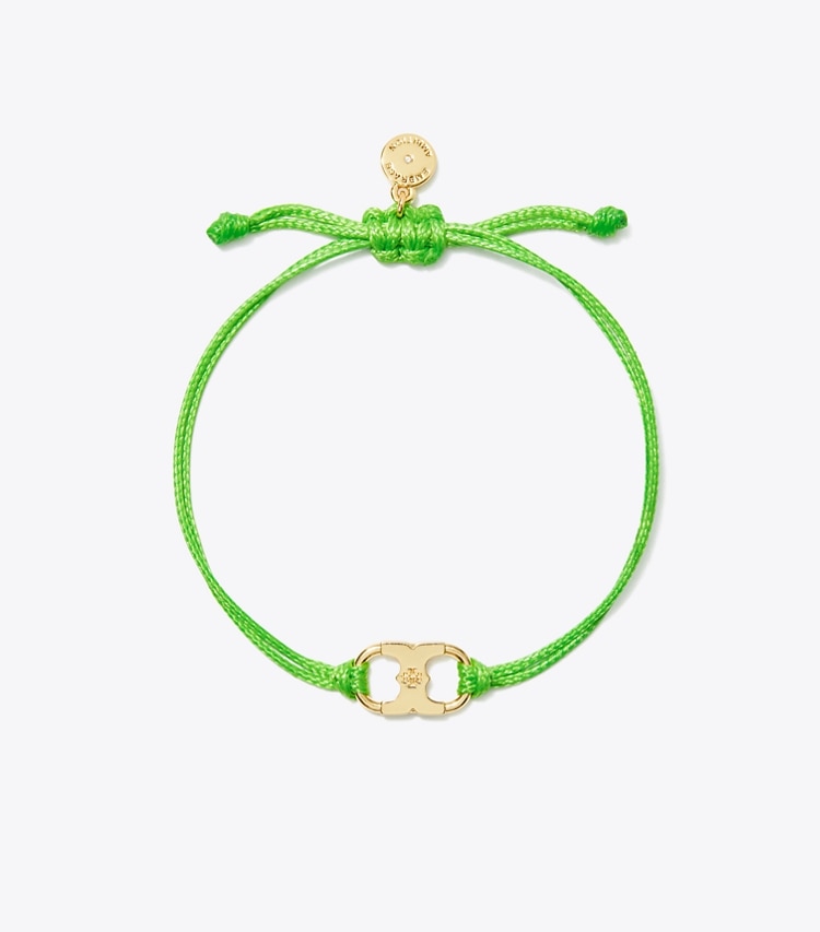 Tory Burch diseñador pulseras Pulsera Embrace Ambition en Tory Gold / Green frente