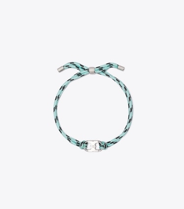 Tory Burch diseñador pulseras Pulsera Embrace Ambition en Tory Silver / Blue frente